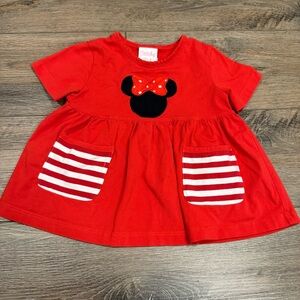 Red Disney Minnie Mouse Kids Short Sleeve Tee